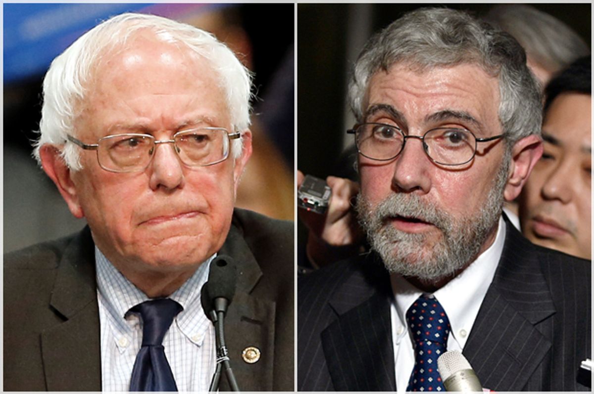 Bernie Sanders, Paul Krugman   (Reuters/Mike Blake/Franck Robichon)