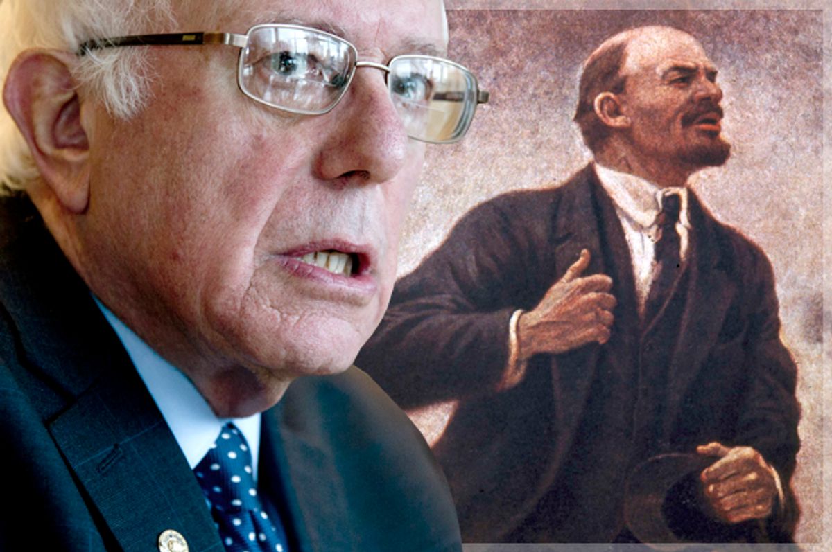 Bernie Sanders, Vladimir Lenin   (AP/Mary Altaffer/Salon)