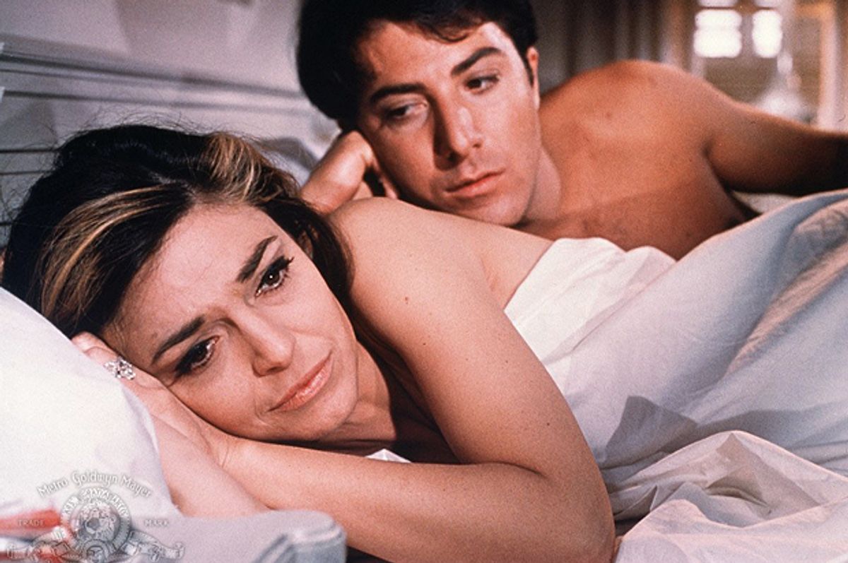 Anne Bancroft and Dustin Hoffman in "The Graduate"  