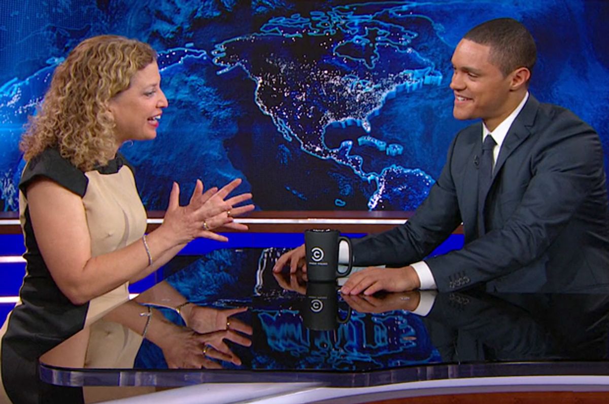 Debbie Wasserman Schultz on "The Daily Show with Trevor Noah," April 4, 2016.   (Comedy Central)