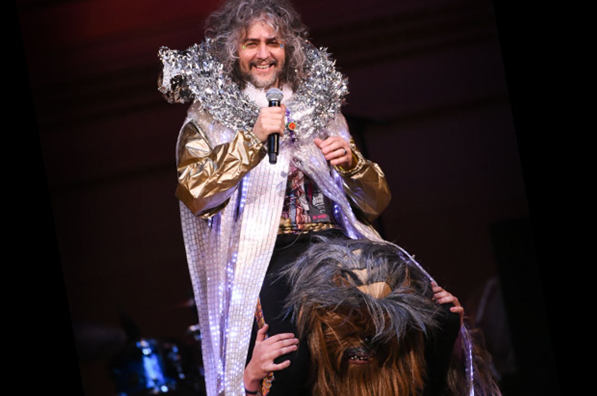 Wayne Coyne and The Flaming Lips perform at The Music of David Bowie tribute concert at Carnegie Hall, March, 31, 2016.   (AP/Evan Agostini)