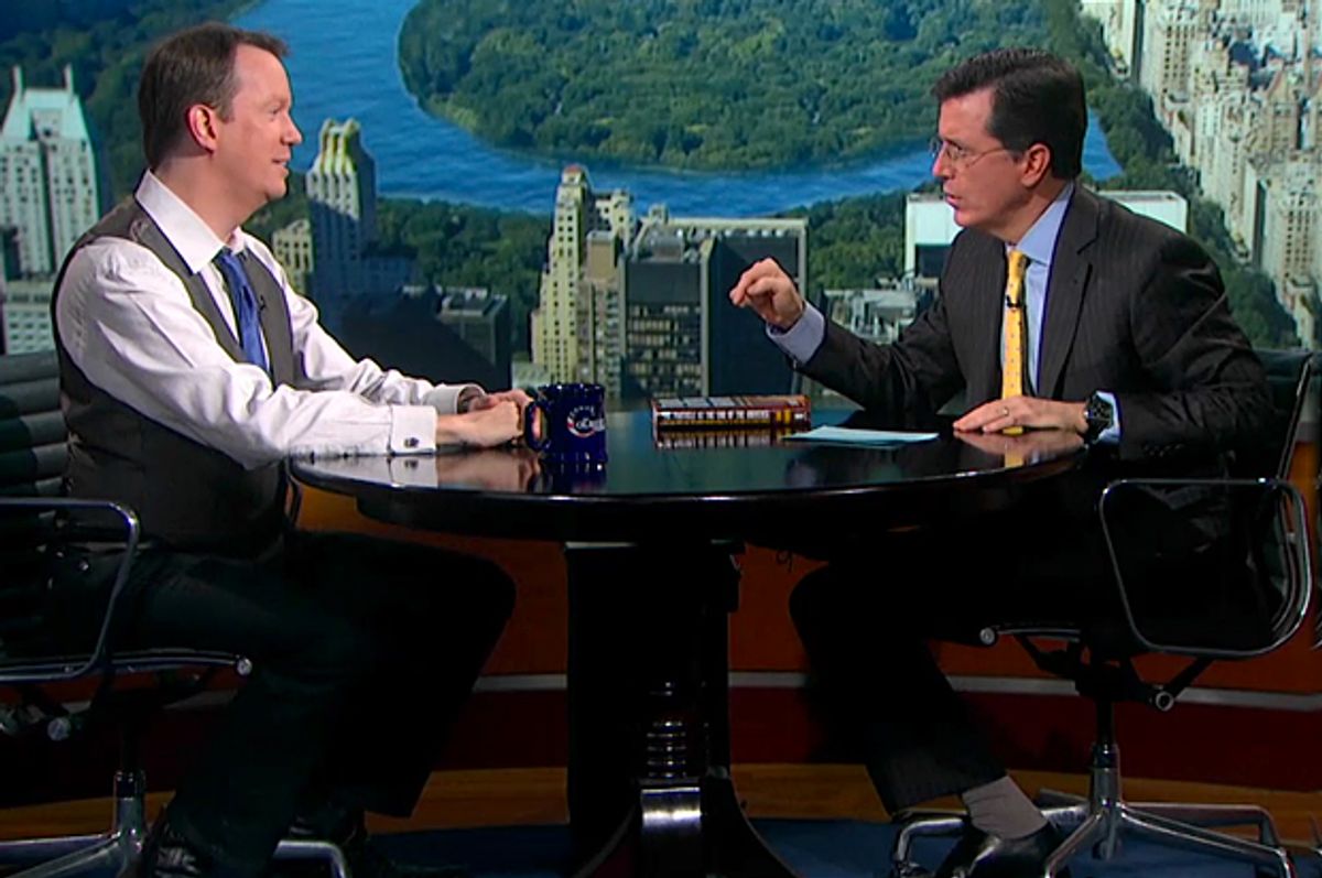 Sean Carroll on "The Colbert Report."   (Comedy Central)