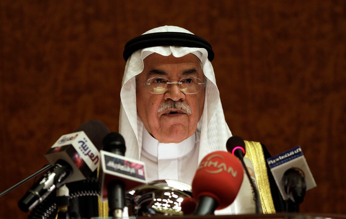 FILE - In this Monday, Oct. 18, 2010 file photo, Saudi Minister of Petroleum and Mineral Resources Ali Al-Naimi, speaks during the international energy symposium in Riyadh, Saudi Arabia.  (AP)