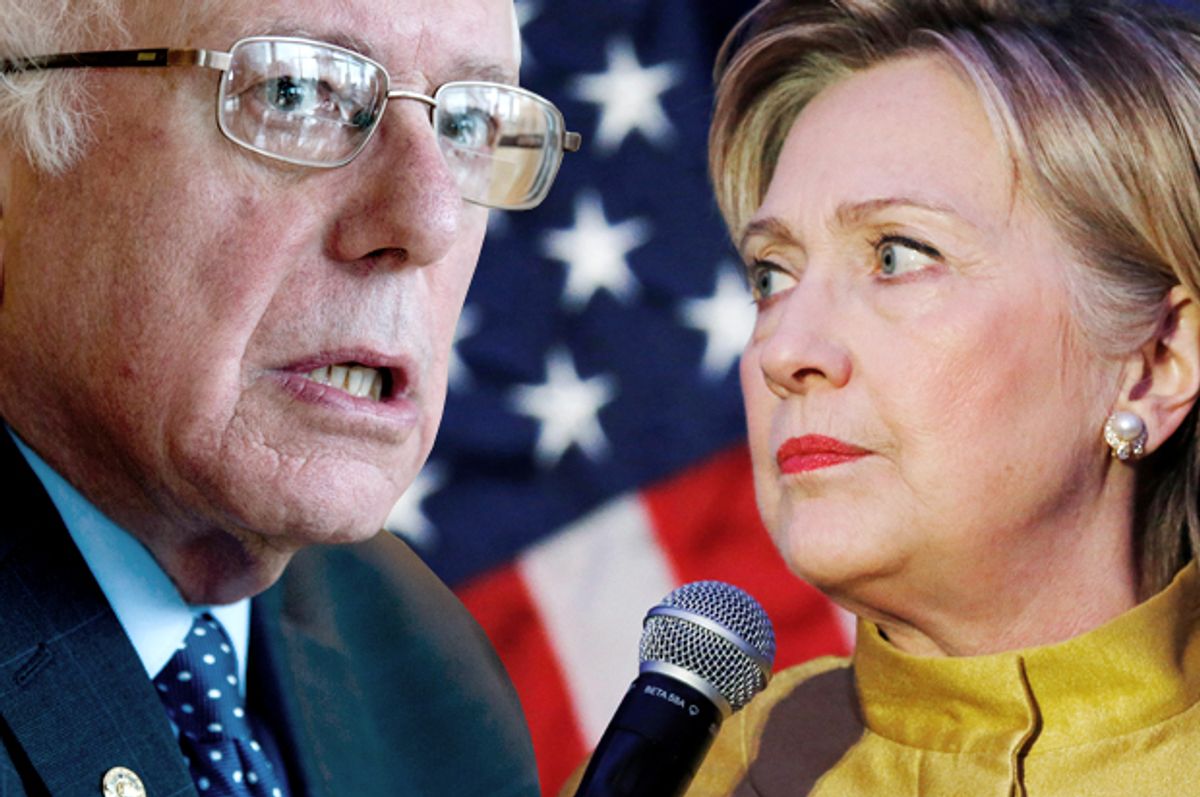 Bernie Sanders, Hillary Clinton   (AP/Mary Altaffer/Reuters/Jim Bourg/Photo montage by Salon)