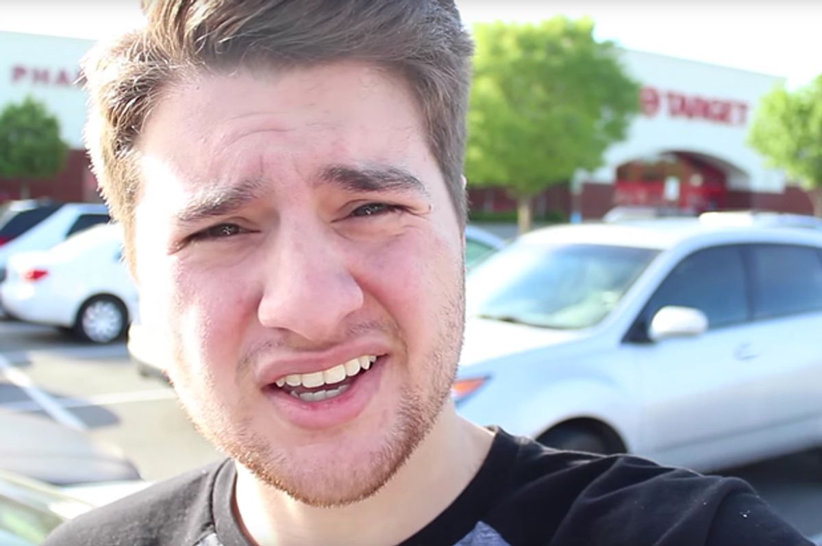 Jarrod Alonge in his satirical video "Target Bathrooms RANT #BoycottTarget" (YouTube/Jarrod Alonge)