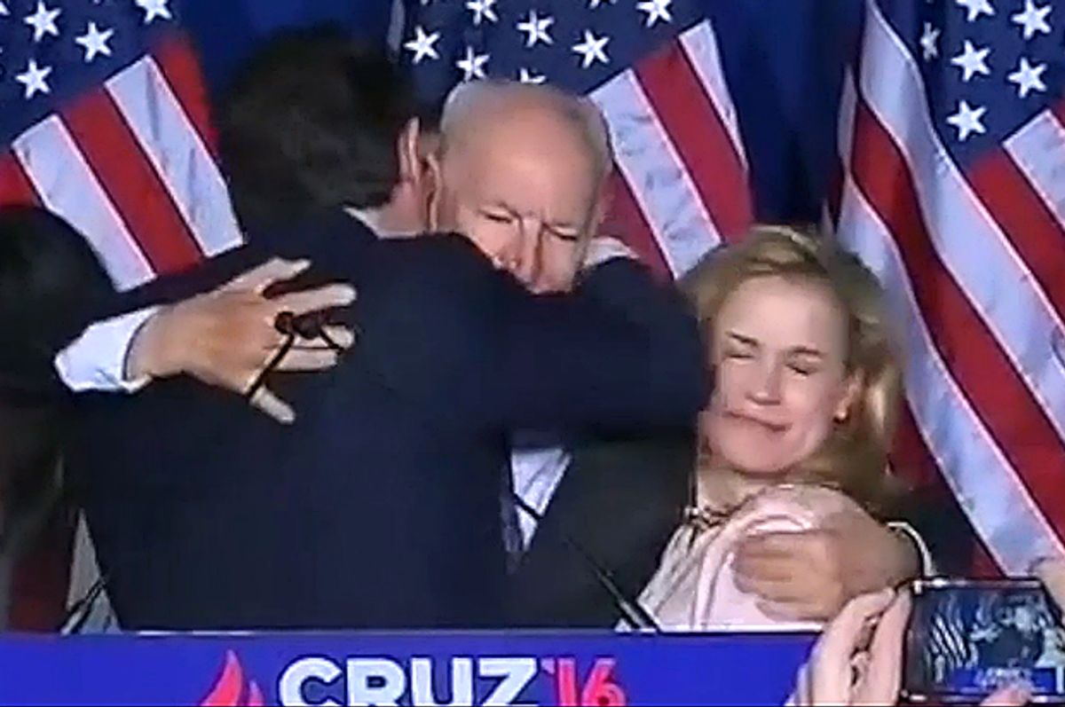 Ted Cruz elbows his wife Heidi  