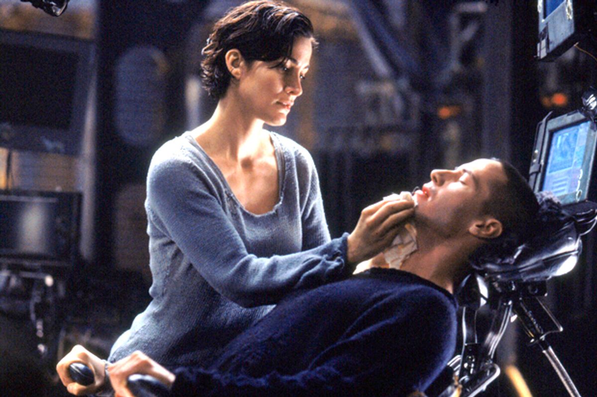 Carrie-Anne Moss and Keanu Reeves in "The Matrix"   (Warner Bros.)
