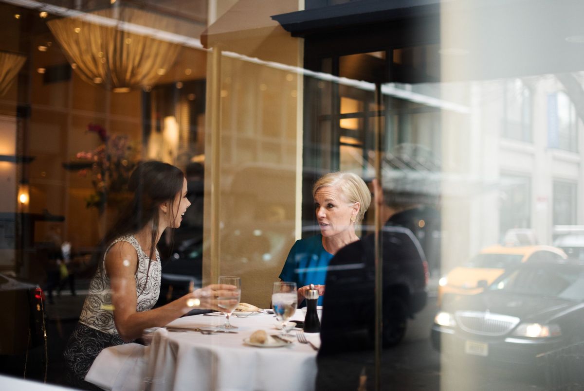 Barbara Bush and Cecile Richards sitting for lunch at Gotham Bar and Grill in the New York City.  (New York Times)