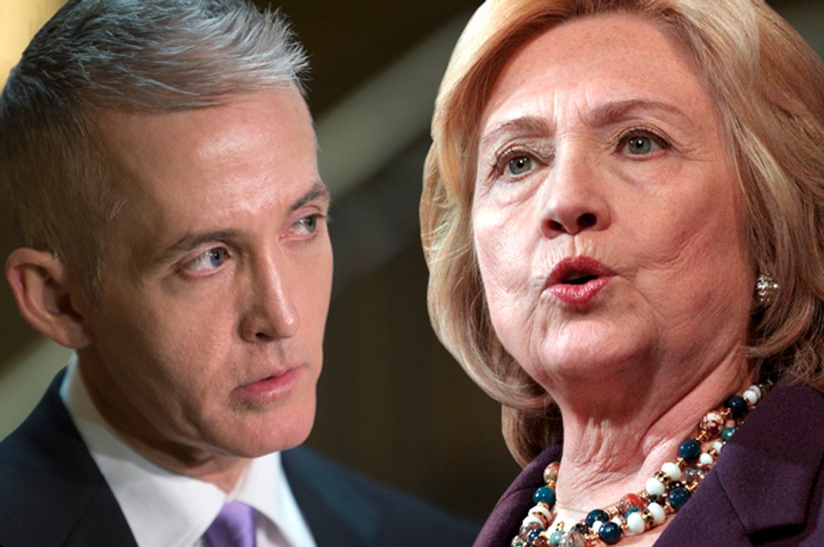 Trey Gowdy, Hillary Clinton   (AP/J. Scott Applewhite/Reuters/Mary Schwalm/Photo montage by Salon)