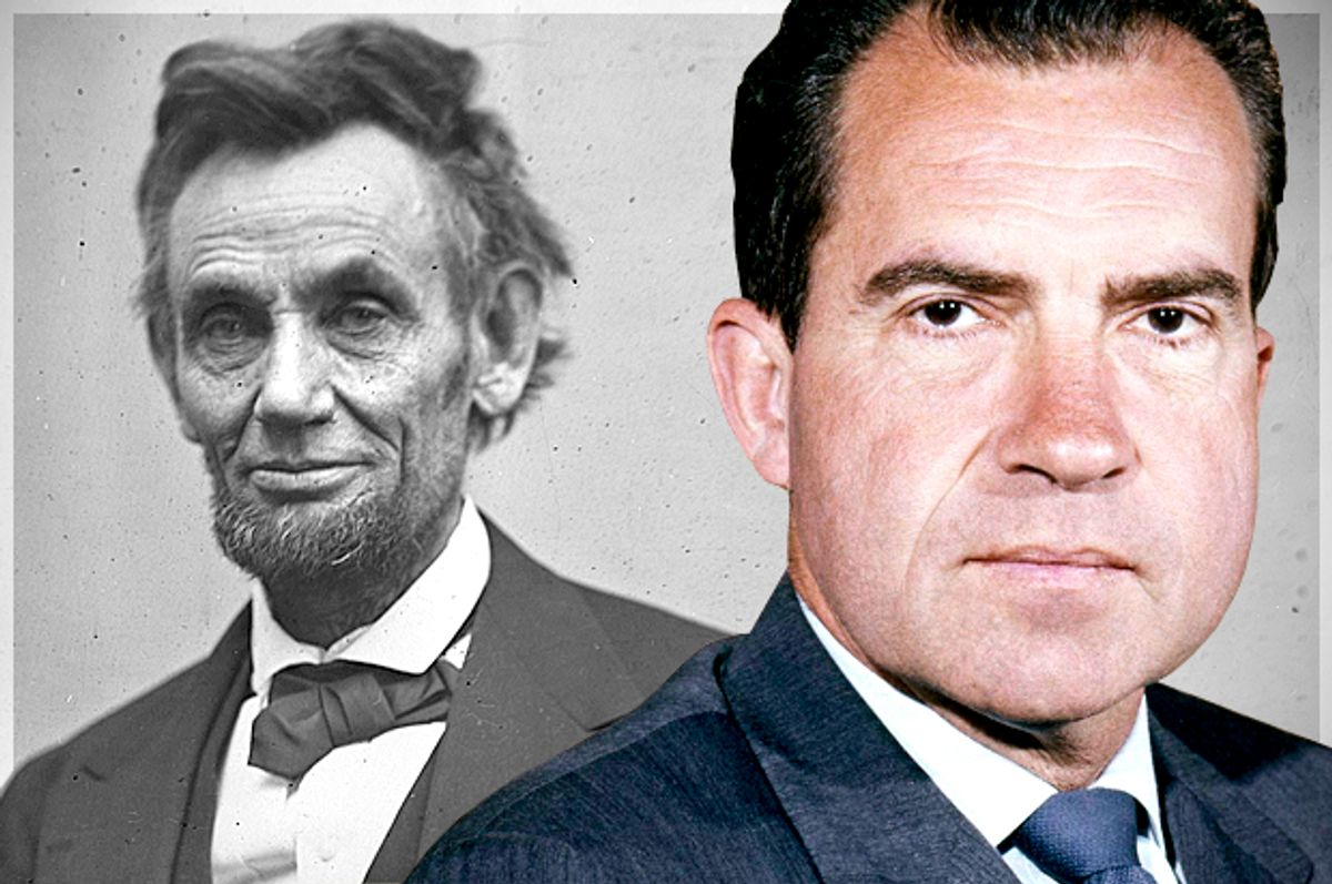 Abraham Lincoln, Richard Nixon   (AP/Alexander Gardner/Salon)
