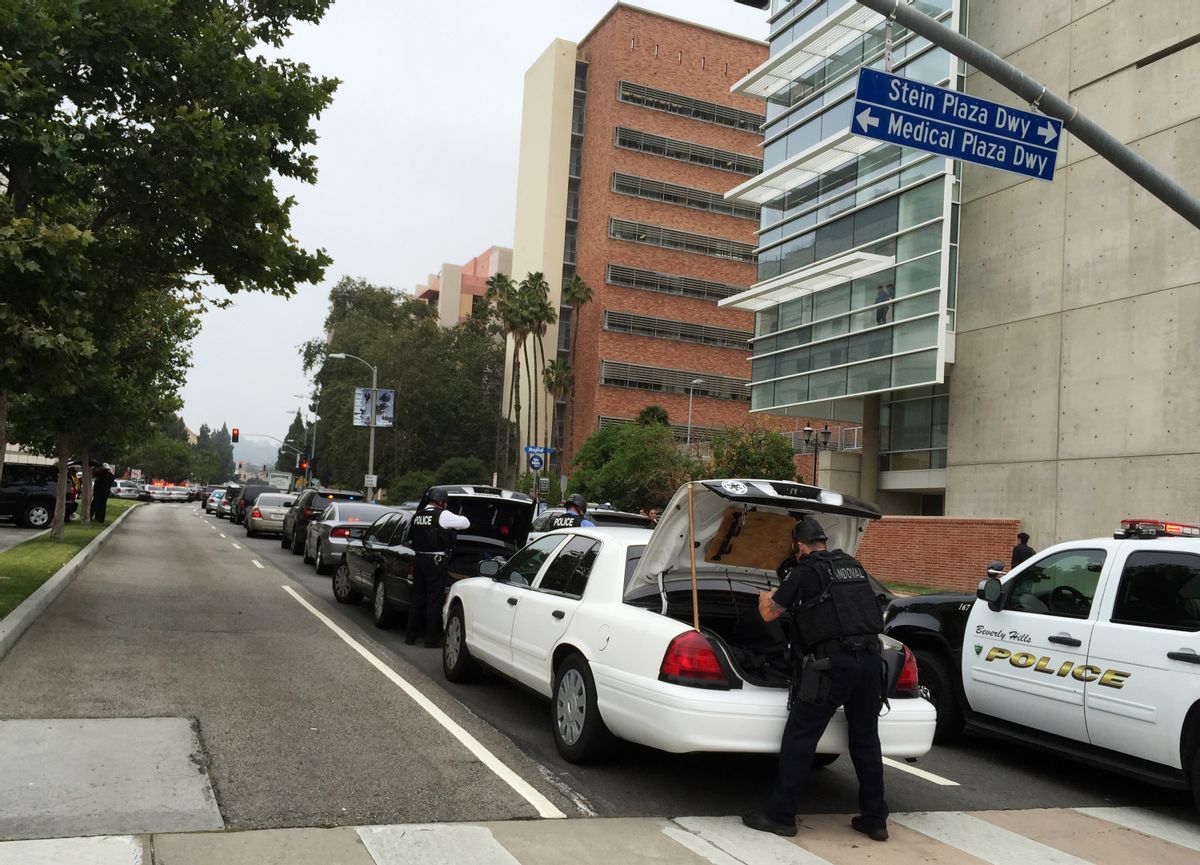 Police work at the scene of a shooting at the University of California, Los Angeles, Wednesday, June 1, 2016, in Los Angeles. (AP Photo/Ringo H.W. Chiu) (AP)