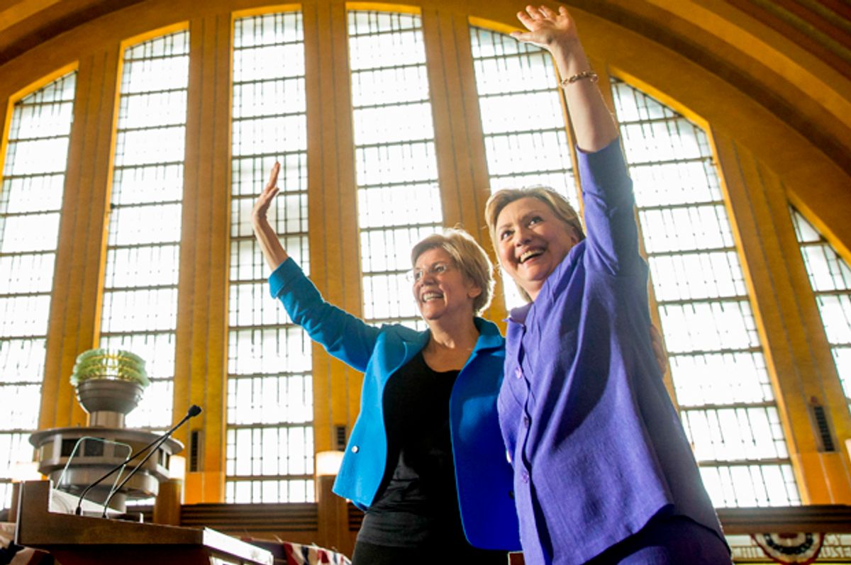 Elizabeth Warren, Hillary Clinton   (AP/Andrew Harnik)