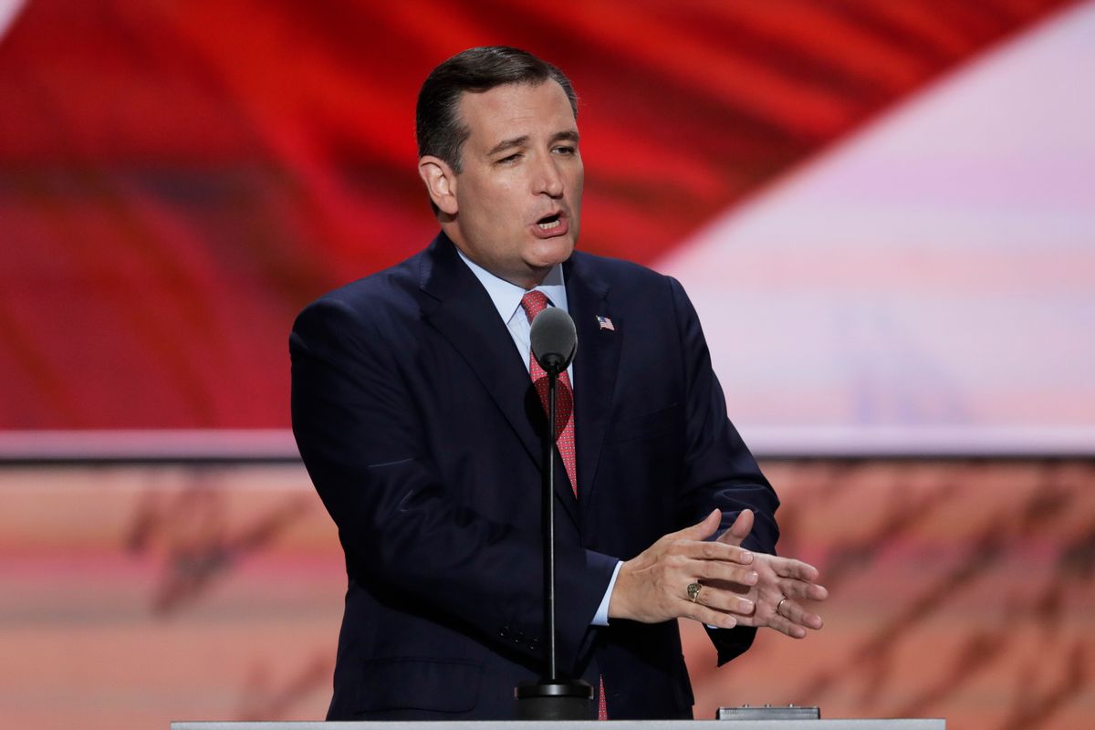 Sen. Ted Cruz speaks during the third day of the Republican National Convention in Cleveland,  (AP)