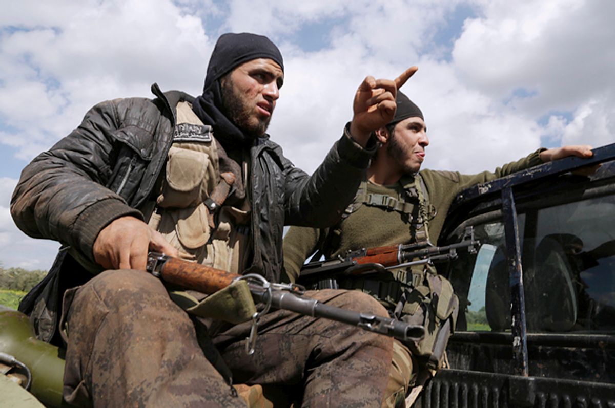 Ahrar al-Sham fighters in Idlib city in northern Syria, March 20, 2015.   (Reuters/Khalil Ashawi)