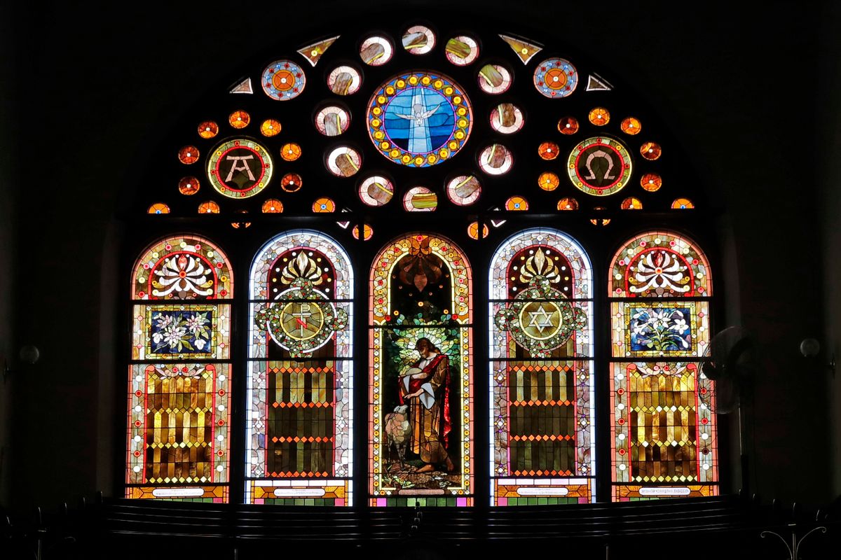A stained glass window adorns Mother Bethel African Methodist Episcopal Church in Philadelphia, Wednesday, July 6, 2016. The church marks its 200th anniversary in the city where it was founded by a former slave. (AP Photo/Matt Rourke) (AP)