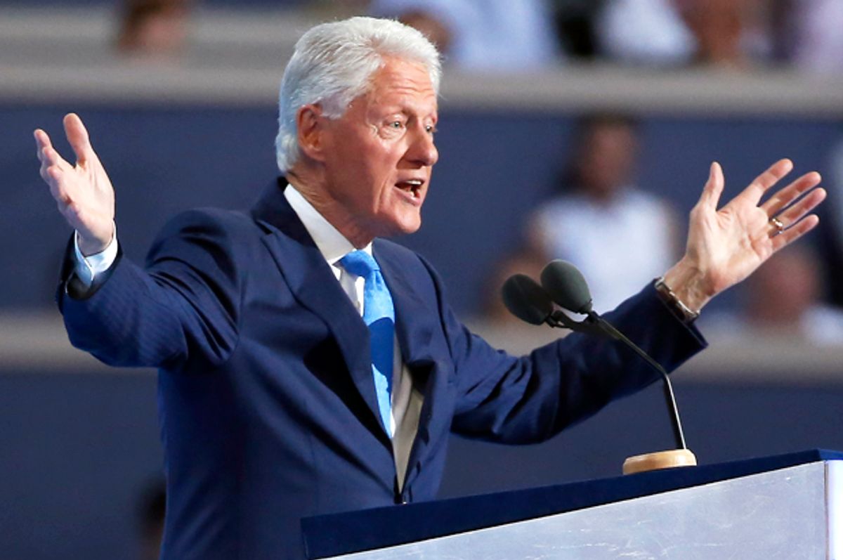 Bill Clinton addresses the Democratic National Convention in Philadelphia, July 26, 2016.   (Reuters/Lucy Nicholson)