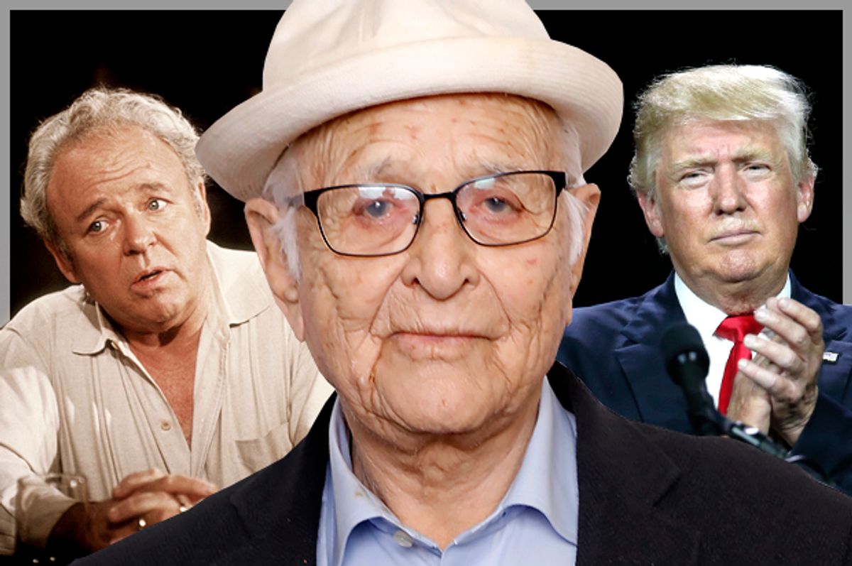 Archie Bunker; Norman Lear; Donald Trump   (AP/CBS/Matt Sayles/David Zalubowski/Photo montage by Salon)