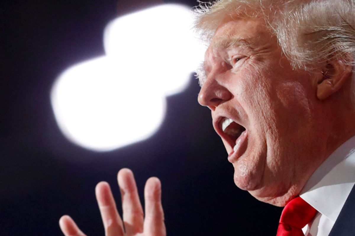 Donald Trump speaks at the Republican National Convention in Cleveland, July 21, 2016.   (Reuters/Aaron P Bernstein)