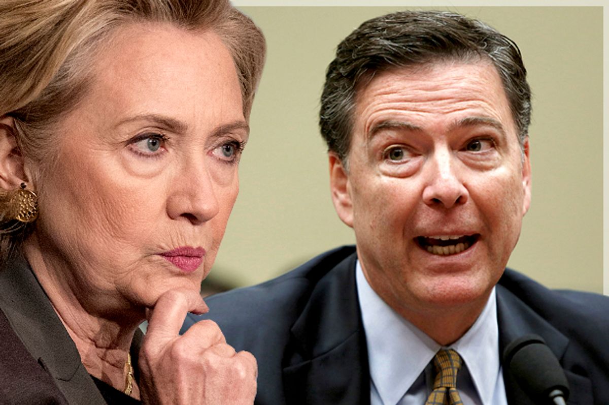 Hillary Clinton; James Comey   (Reuters/Andrew Kelly/Gary Cameron/Photo montage by Salon)