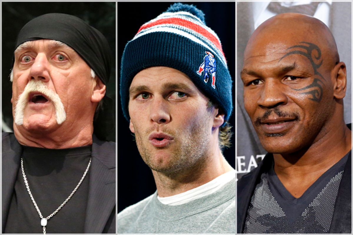 Hulk Hogan, Tom Brady, Mike Tyson   (AP/Reuters/John Pendygraft/Elise Amendola/Mario Anzuoni)