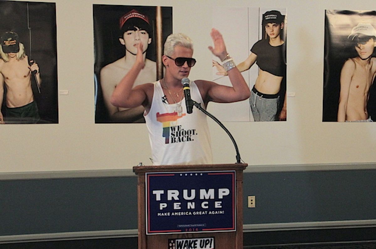 Milo Yiannopoulos at the "Wake Up!" pro-Trump, anti-Muslim LGBT party at the RNC  (Salon/Ben Norton)