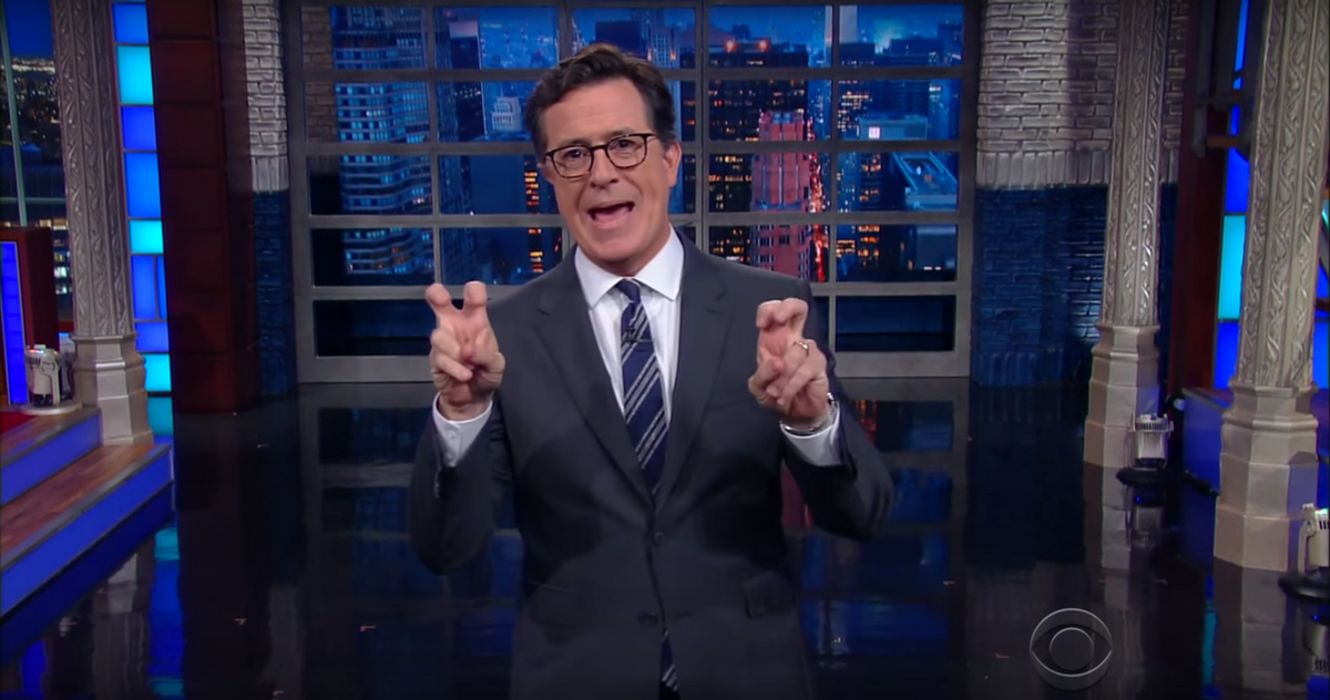 Colbert on why Trump's fork-and-knife KFC pic beefs up his military ...