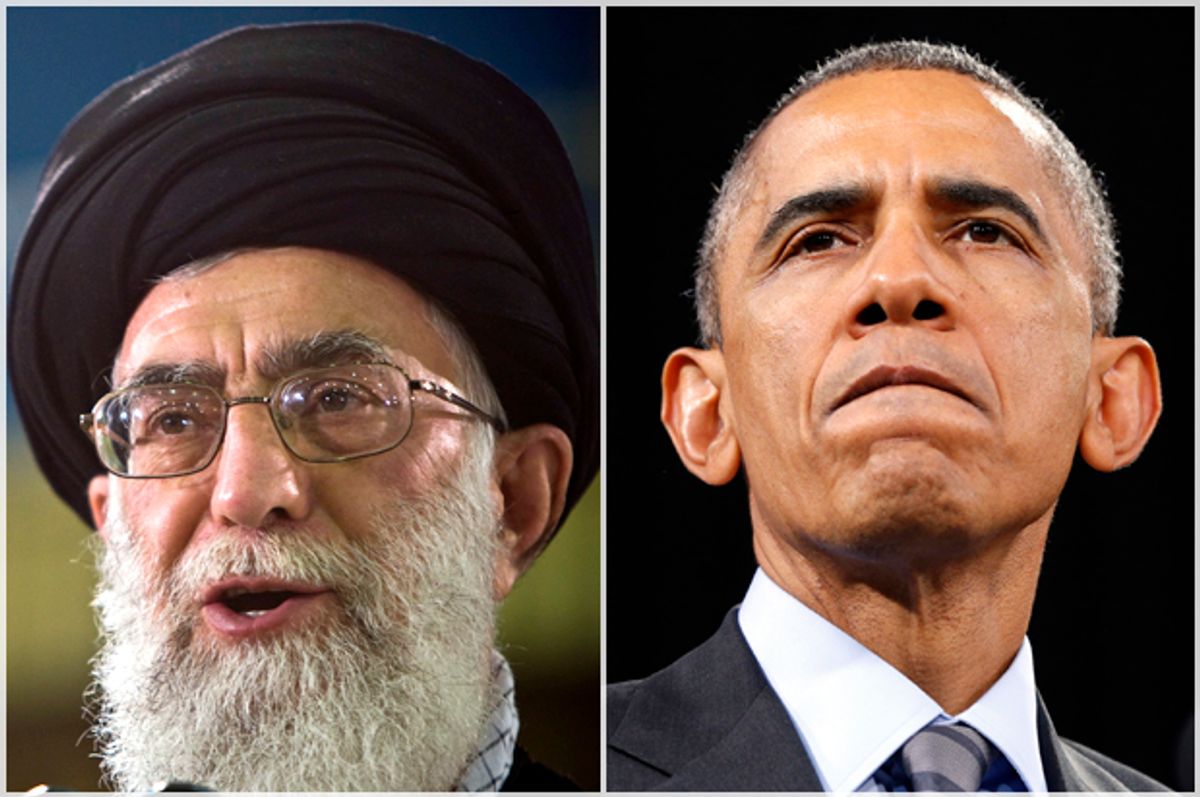  Ayatollah Ali Khamenei; Barack Obama   (Reuters/Caren Firouz/Kevin Lamarque)