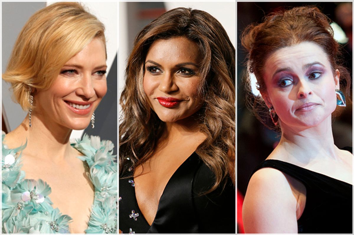Cate Blanchett; Mindy Kaling; Helena Bonham Carter   (Reuters/Adrees Latif/Danny Moloshok/Stefanie Loos)