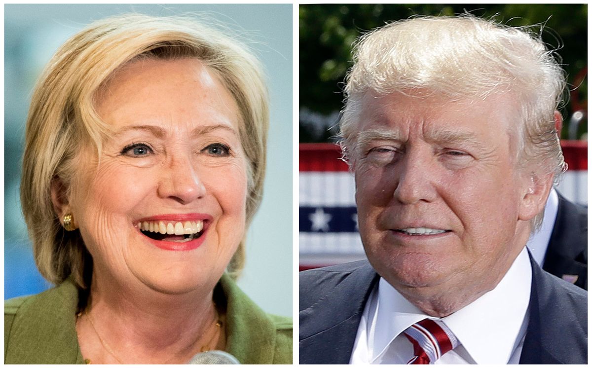 Democratic presidential candidate Hillary Clinton, left, and Republican presidential candidate Donal Trump in these 2016 file photos. Clinton and Trump offer voters distinct choices this fall on issues that shape everyday lives. Actual ideas are in play, as difficult as it can be to see them through the surreal layers of the 2016 presidential campaign. But decisions to be made by President Trump or President Clinton are going to matter to home and hearth. (AP Photo) (AP)