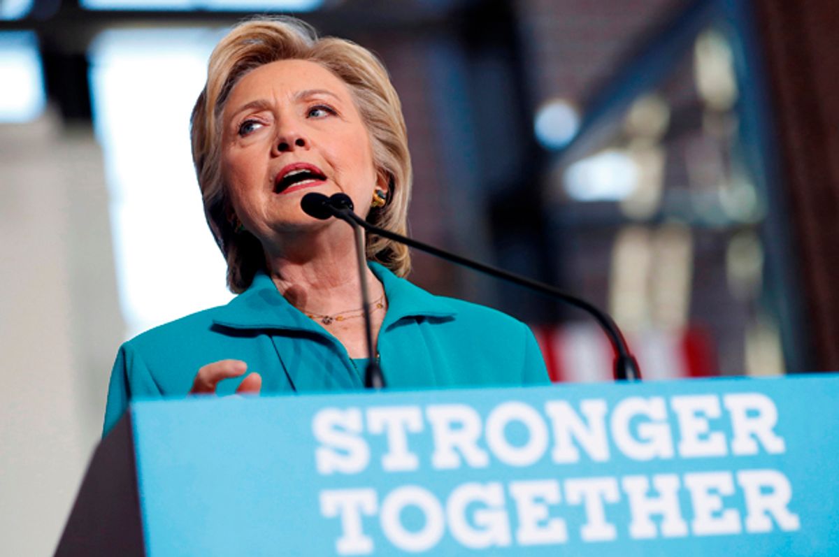 Hillary Clinton speaks at Truckee Meadows Community College in Reno, Nevada, August 25, 2016.   (Reuters/Aaron P. Bernstein)