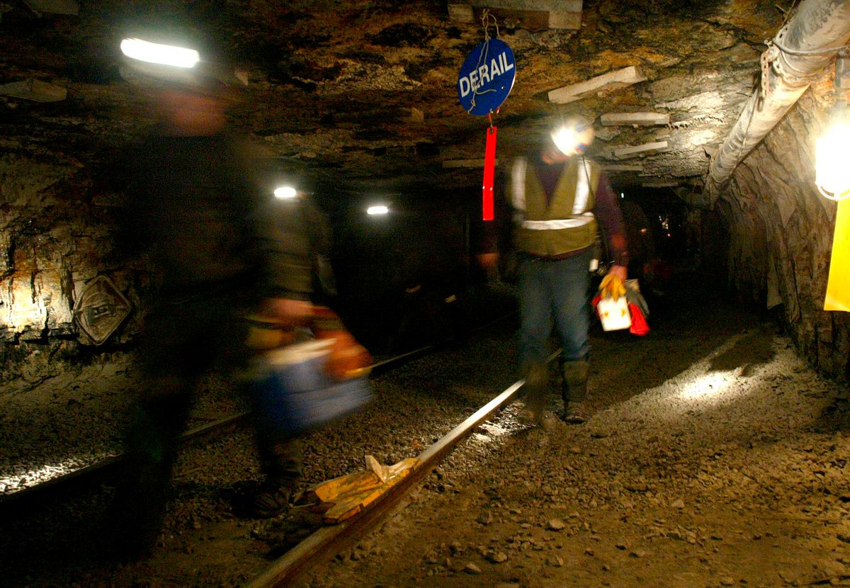 FILE - In this March 10, 2006 file photo, Ohio coal miners head into the mine for a shift inside the Hopedale Mine near Cadiz, Ohio. An election-year bill that would protect health-care and pension benefits for more than 100,000 retired coal miners is dividing coal-state Republicans. Thousands of miners are expected to gather at the Capitol to push for the measure, which they describe as life-saving and fulfilling a promise the government made in 1946.  (AP Photo/Joe Maiorana, File) (AP)