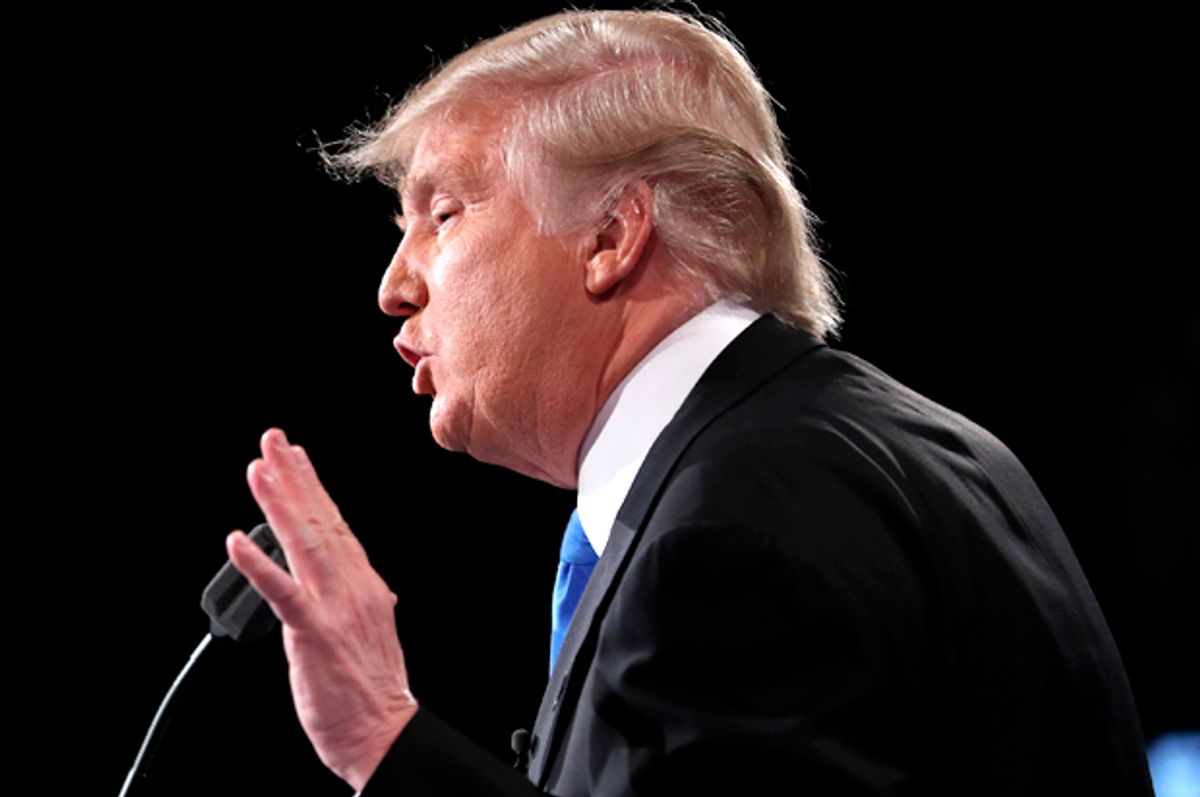 Donald Trump speaks during the debate in Hempstead, New York, U.S., September 26, 2016.   (Reuters/Joe Raedle)