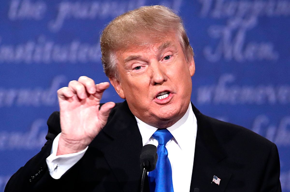 Donald Trump speaks during the Presidential Debate on September 26, 2016 in Hempstead, New York.    (Getty/Win McNamee)