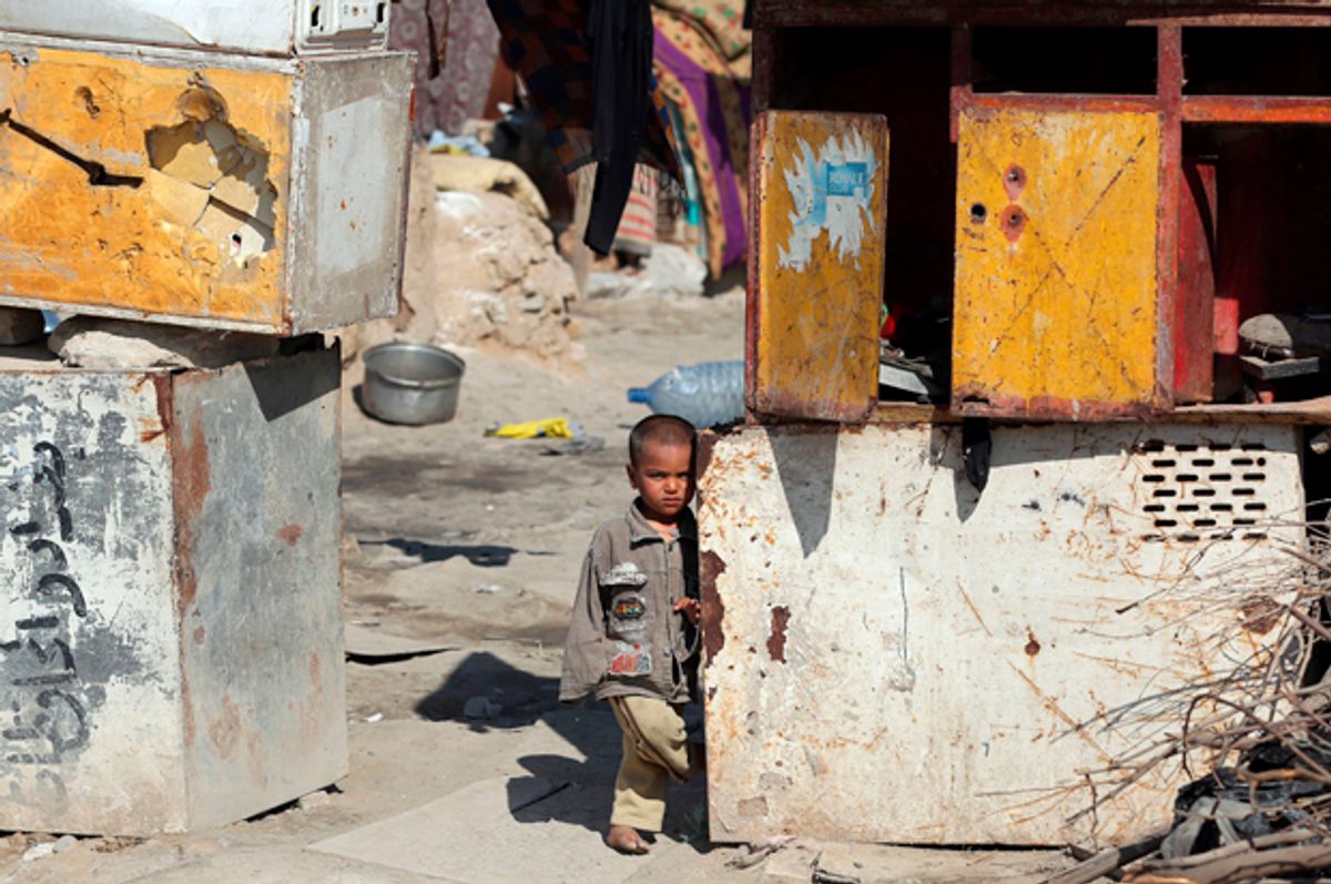 An Iraqi boy in the southern outskirts of Baghdad, February 17, 2016.    (Getty/Ahmad Al-Rubaye)