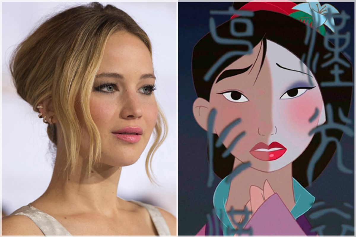 Jennifer Lawrence; Mulan   (Reuters/Mario Anzuoni/Disney)