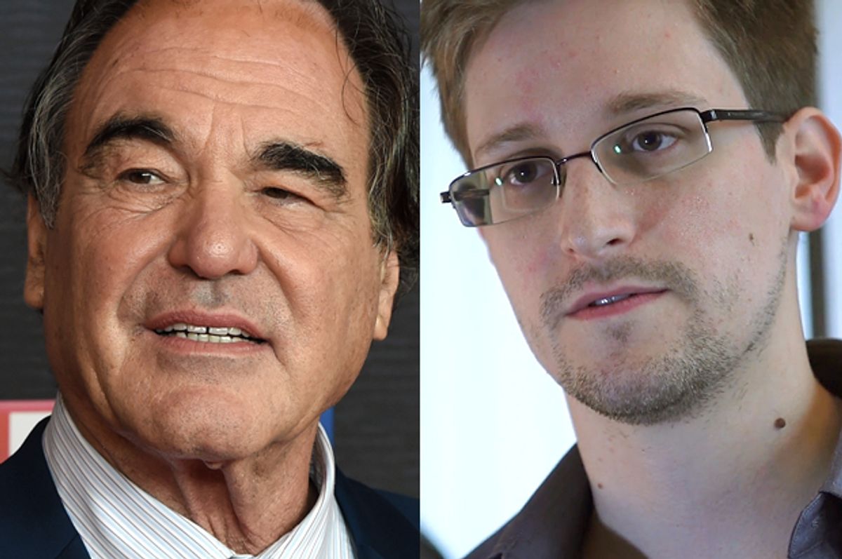 Oliver Stone; Edward Snowden   (Getty/The Guardian/Christoph Stache)