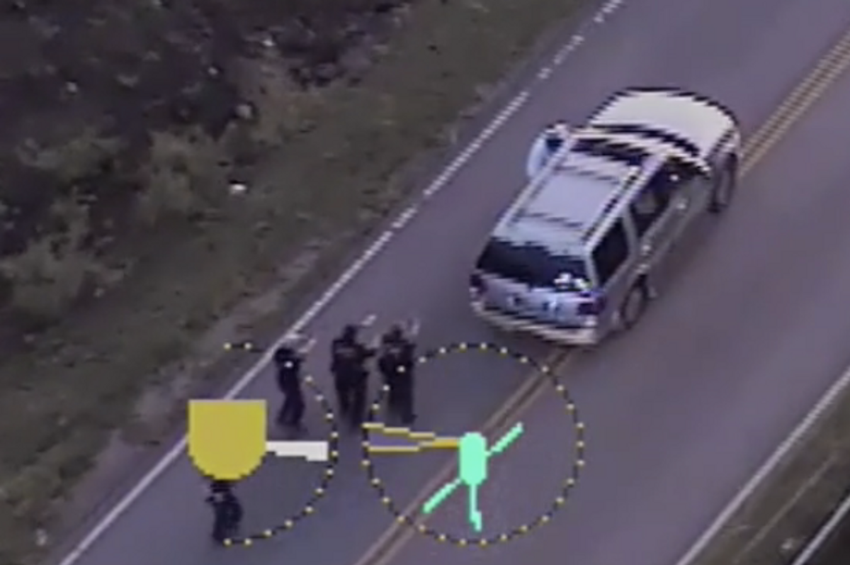 Police helicopter footage showing officers seconds before killing unarmed black man Terence Crutcher  (Tulsa Police Department)