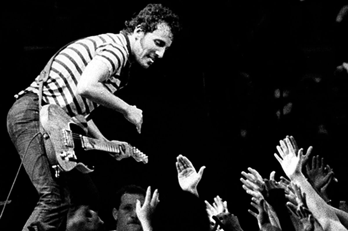 Bruce Springsteen at the Meadowlands Arena in East Rutherford, N.J., July 3, 1981.    (AP)