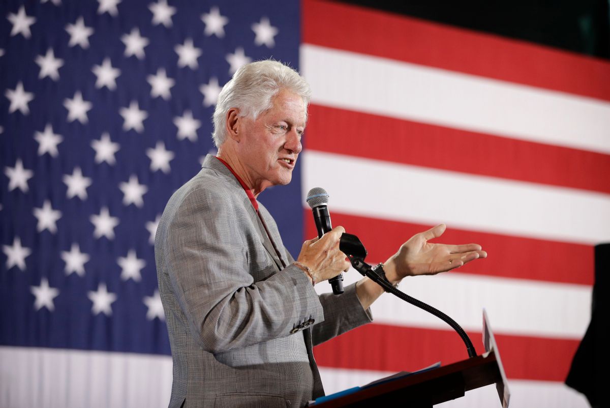 FILE - In this Sept. 14, 2016, file photo, former President Bill Clinton speaks while campaigning for his wife, Democratic presidential candidate Hillary Clinton in North Las Vegas, Nev. Ignoring his own sexually aggressive predilections, Donald Trump wants voters to see Bill Clinton as a scandal-plagued cad whose history with women should disqualify Hillary Clinton from the presidency. The argument doesn’t seem to resonate with America’s youngest voters, who know the 70-year-old former president as a figure out of history books and don’t seem to care about his Oval Office affair with Monica Lewinsky or other marital infidelities.  (AP Photo/John Locher, File) (AP)