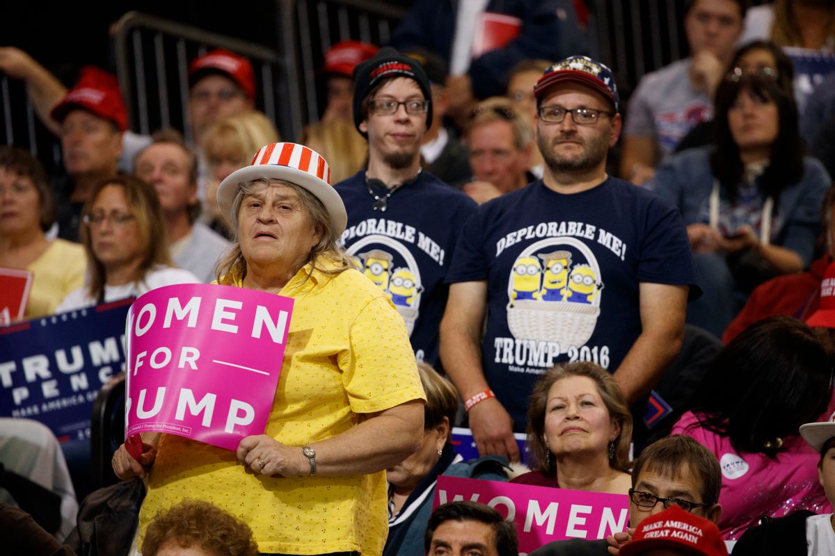 Supporters of Republican presidential nominee Donald Trump listen to him speak during a campaign rally, Saturday, Oct. 22, 2016, in Cleveland.  (AP)