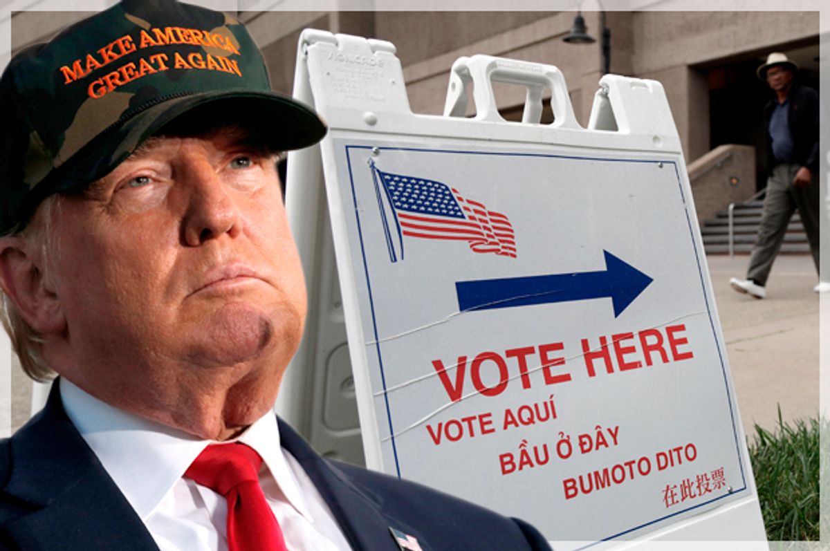Donald Trump   (Reuters/Jonathan Ernst/AP/Marcio Jose Sanchez/Photo montage by Salon)