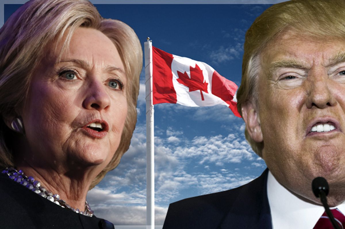 Hillary Clinton; Donald Trump   (AP/Matt Rourke/Reuters/Lucas Jackson/<a href='http://www.shutterstock.com/gallery-964793p1.html'>njene</a> via <a href='http://www.istockphoto.com/'>iStock</a>/Salon)
