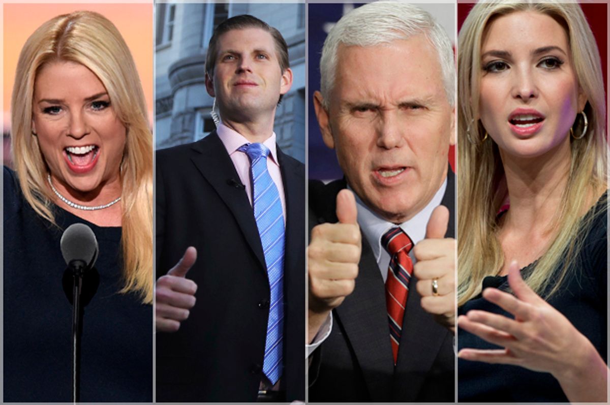 Pam Bondi; Eric Trump; Mike Pence; Ivanka Trump   (Getty/Timothy A. Clary/Manuel Balce Ceneta/Darron Cummings/Carolyn Kaster)
