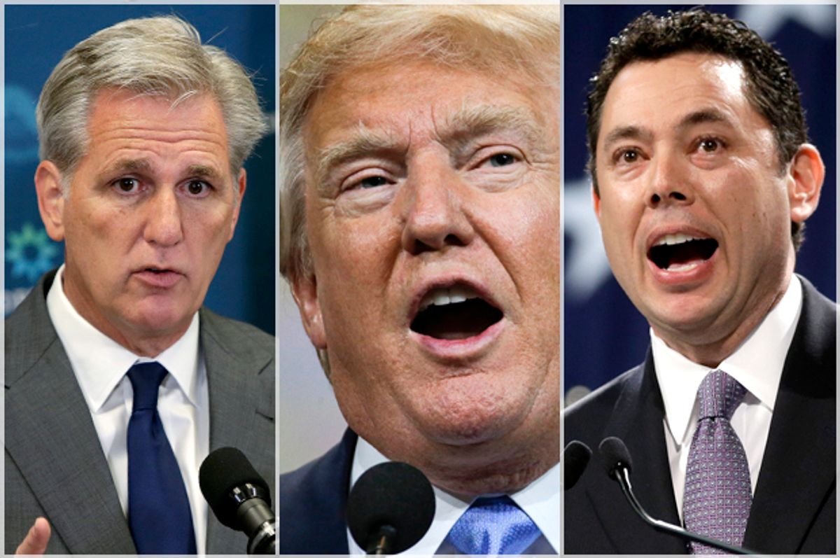 Kevin McCarthy; Donald Trump; Jason Chaffetz   (Reuters/Gary Cameron/AP/Mark Humphrey/Rick Bowmer)
