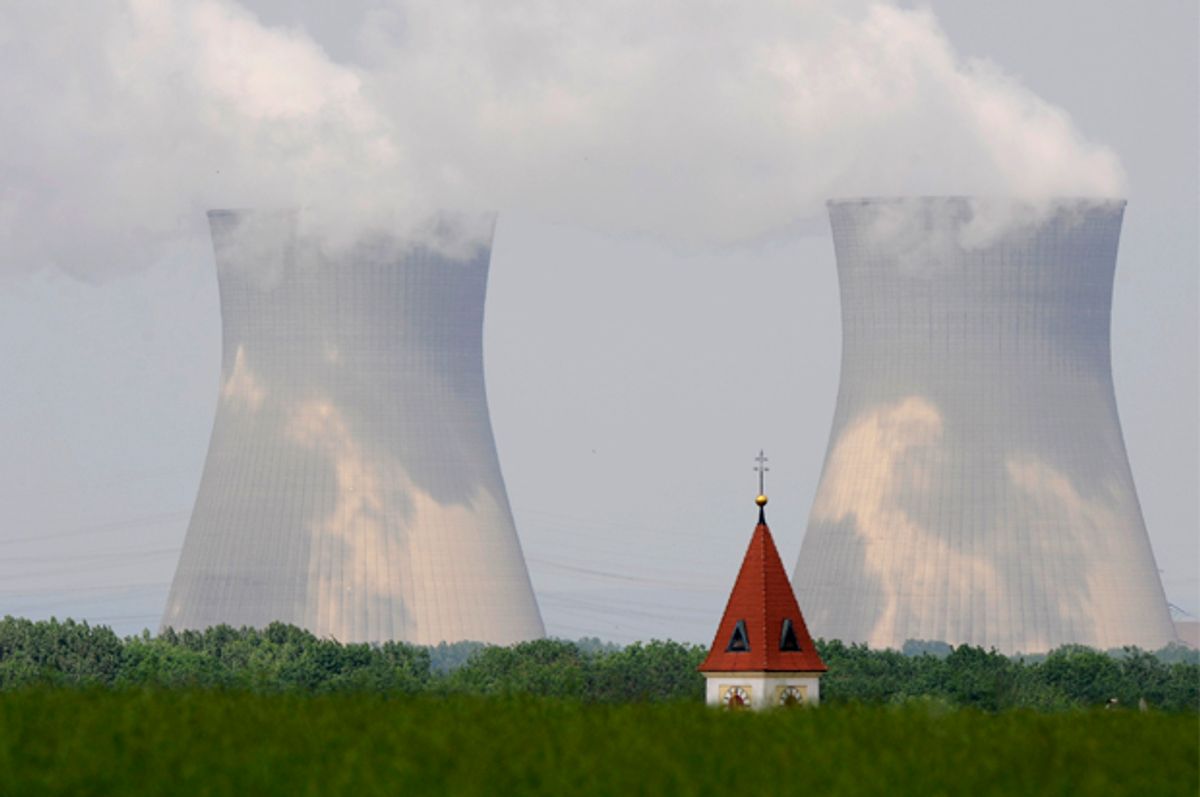 Steam rises from the cooling towers of the nuclear power plant in Gundremmingen, southern Germany   (Getty/Christof Stache)