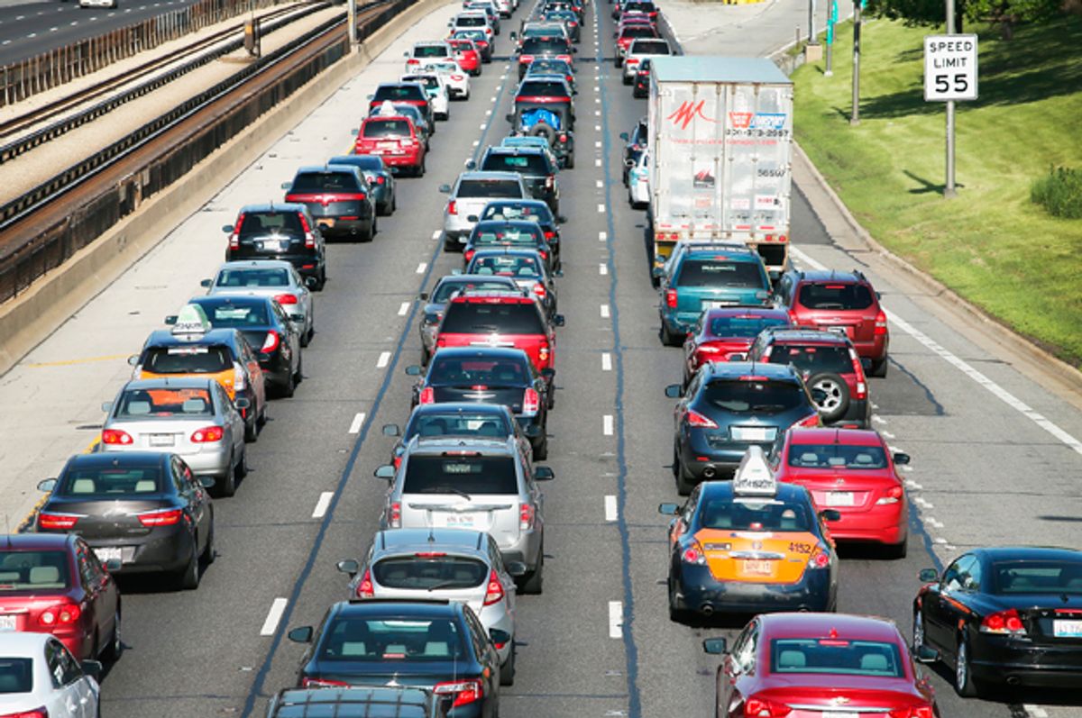 Traffic jams cause stress and may lead to crime (Getty/Scott Olson)