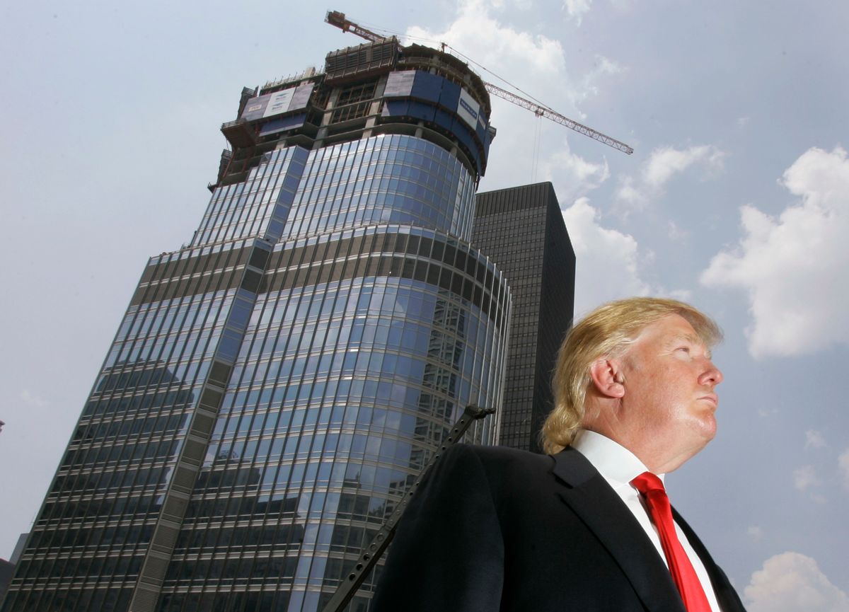FILE - In this May 24, 2007, file photo, Donald Trump is profiled against his then-under construction 92-story Trump International Hotel &amp; Tower in Chicago. Trump's hands-on, minutiae-obsessed management style will be tested by the presidency, a job in which his predecessor says that only the biggest and most difficult decisions even make the president's desk.  (AP Photo/Charles Rex Arbogast, File) (AP)
