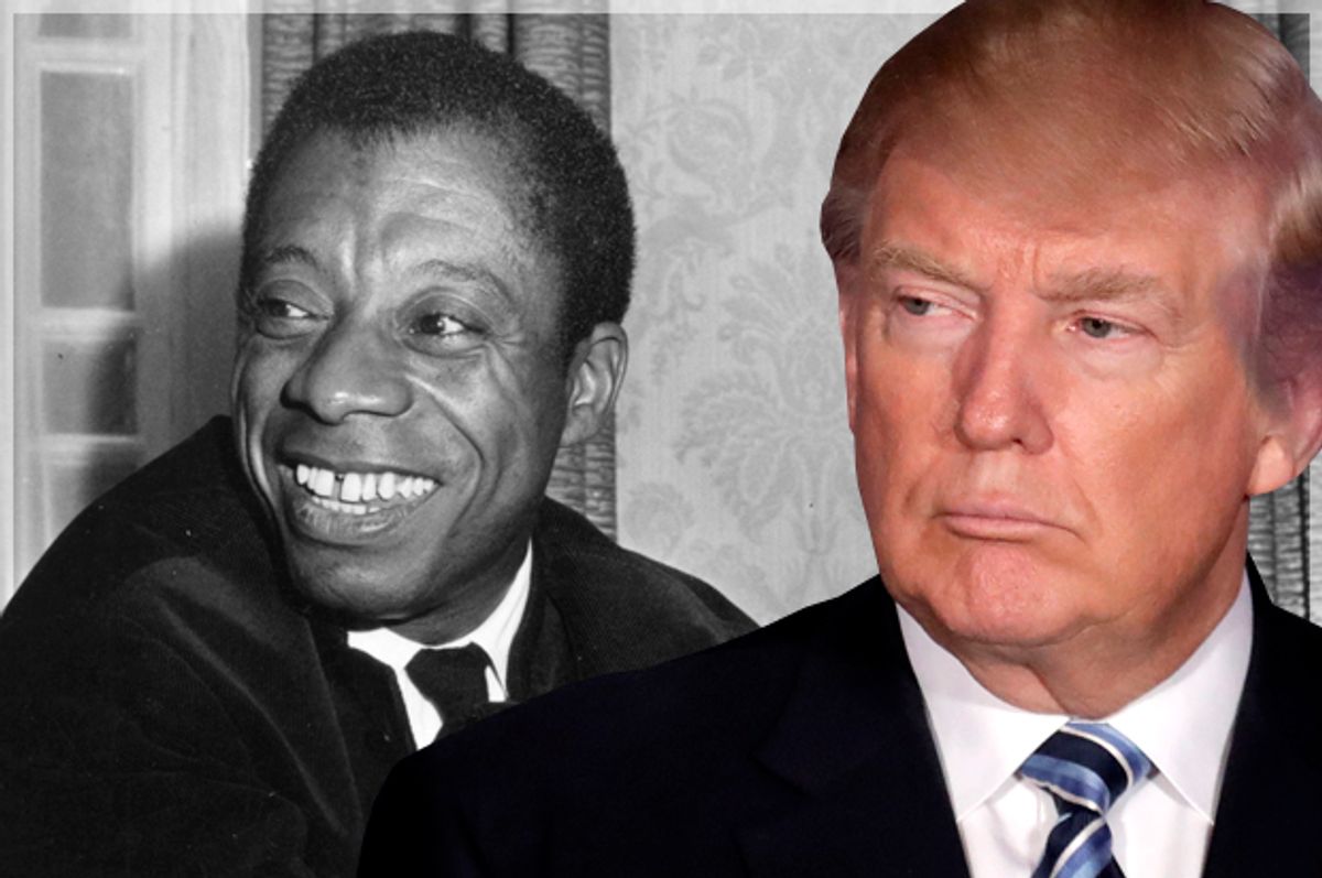 James Baldwin; Donald Trump   (Getty/Jenkins/Chip Somodevilla/Photo montage by Salon)