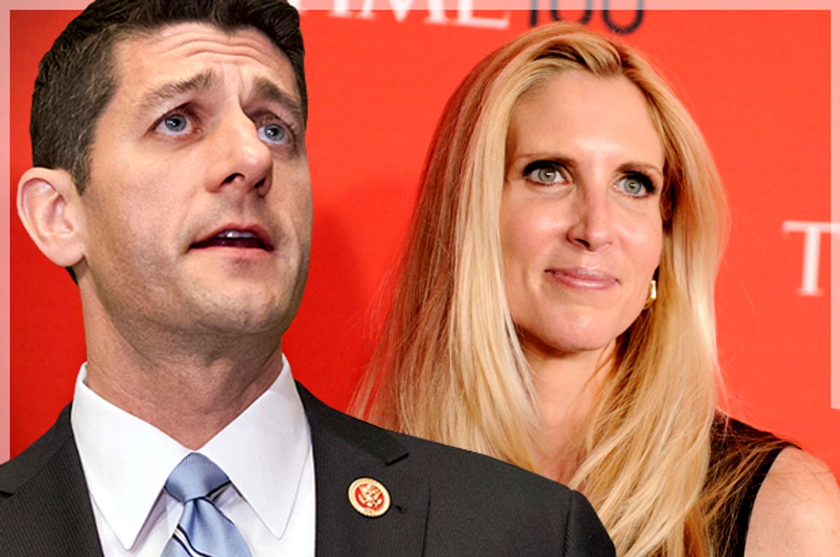 Paul Ryan; Ann Coulter   (AP/J. Scott Applewhite/Peter Kramer/Photo montage by Salon)