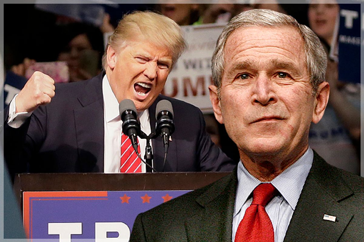 Donald Trump; George W. Bush   (AP/Carlos Osorio/Jason Reed/Photo montage by Salon)